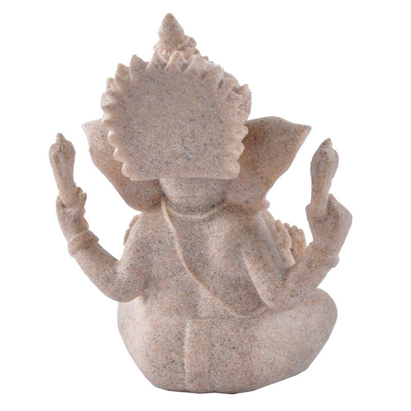 Sandstone Ganesha Buddha Elephant Statue Sculpture Handmade Figurine Desktop Decoration for Halloween Day Carnival