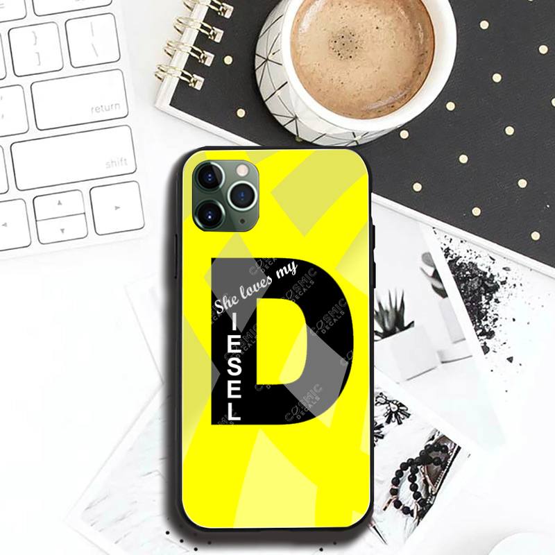 HOTCASHOP Luxury brand DIESEL Phone Case Tempered Glass For iPhone 12