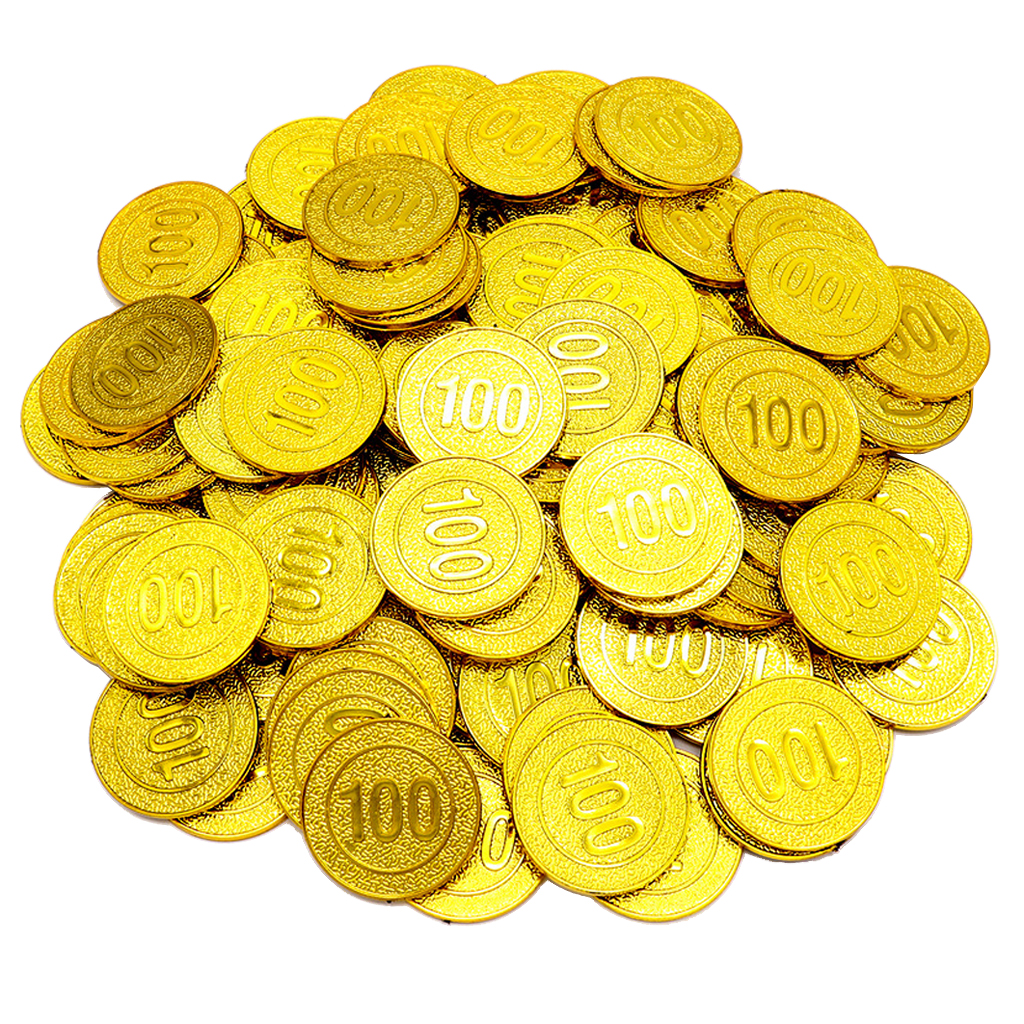 500  Plastic Pirate Gold Play Toy Coins Birthday Party Favors Pinata Money Coin