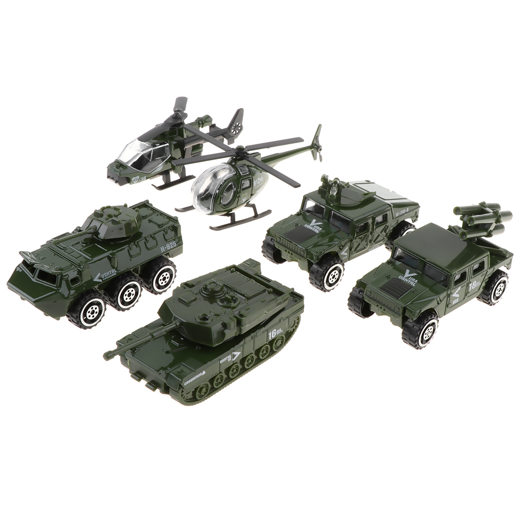 6 Stücke Armee Fahrzeug Spielzeug Set 1:87 Diecast Alloy Military Modell 