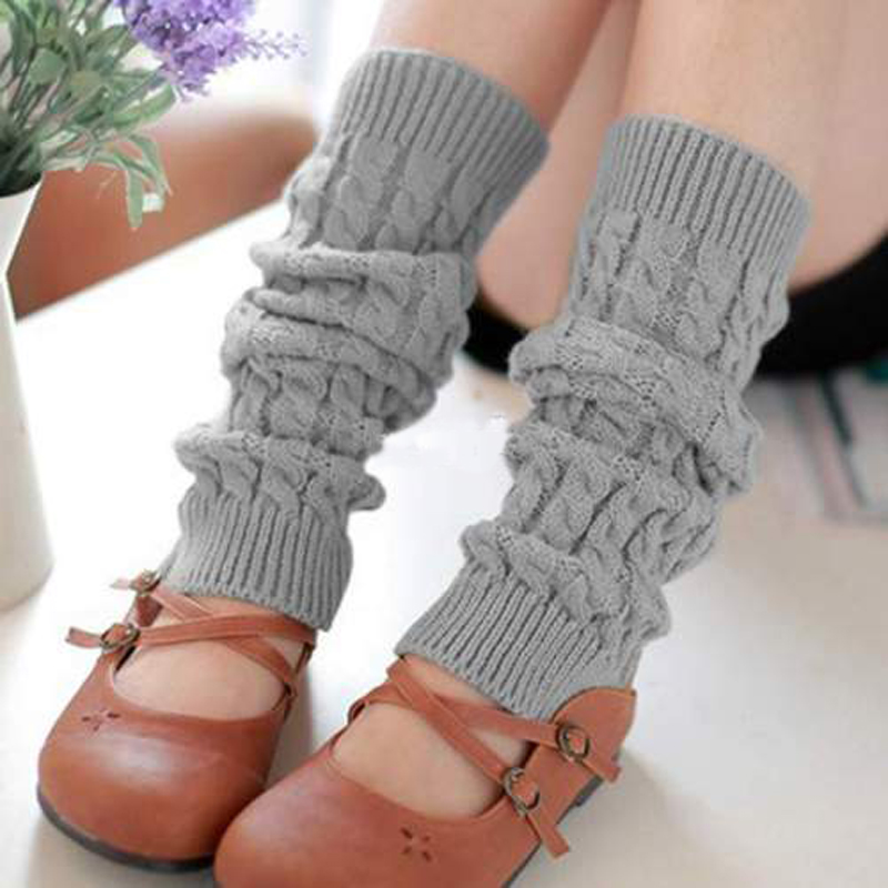 Description Picture 5 of itemFashion Women Warm Leg Warmers Knee High Winter Knit Solid Crochet Leg Warmer Socks Warm Boot Cuffs Beenwarmers Long Socks