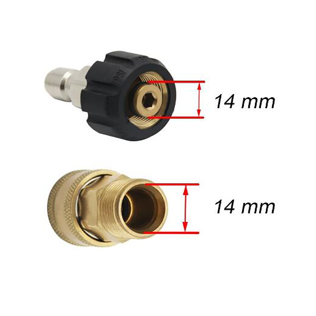 4x Pressure Washer Quick Connect M22/14 to 1/4 Male Pipe Connector Brass 