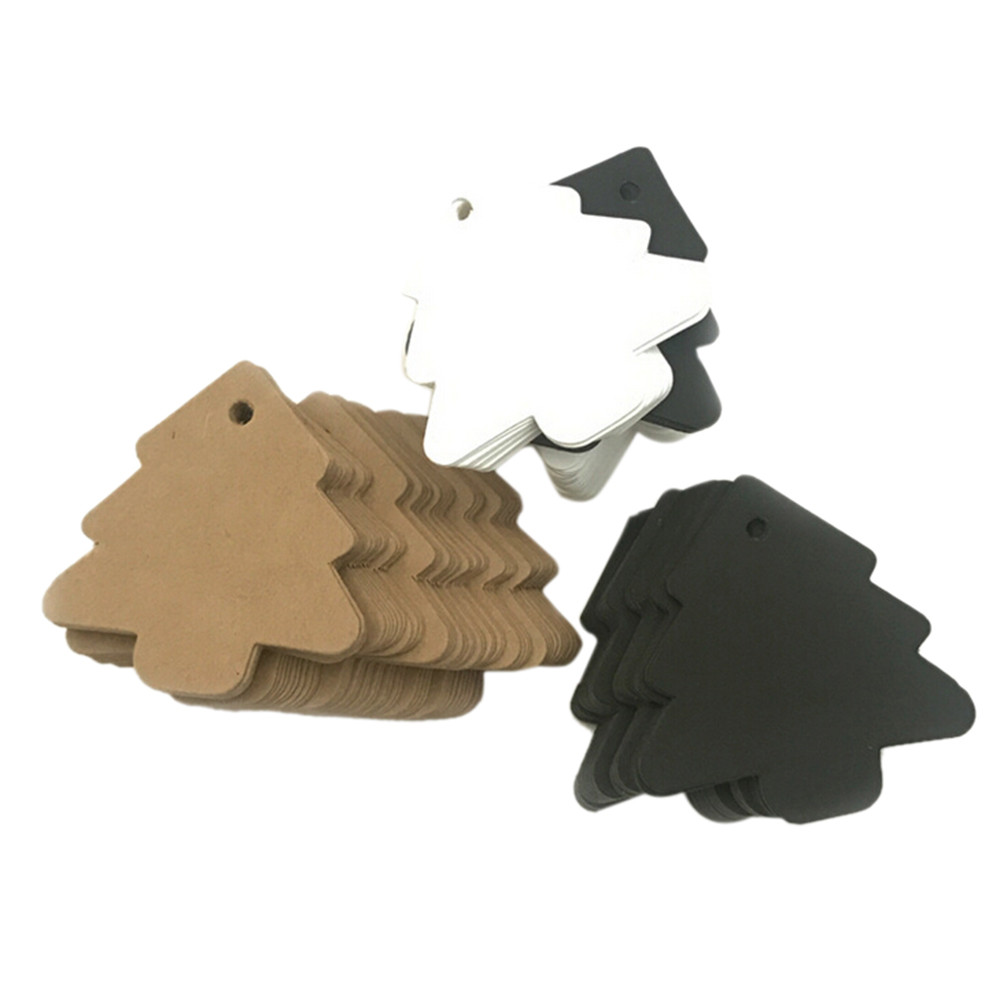 50pcs Kraft Paper Christmas Gift Tag Labels Christmas Tree Hanging Decoration