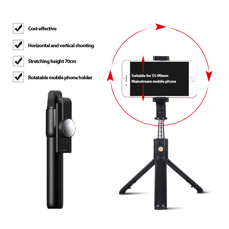 K10S Multifunction Bluetooth Selfie Stick With Fill Light Handheld