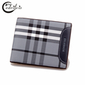 Classical Chequer Ultra thin Men Wallet W131 Pu Short Male Purse Cardholder Slim Handbag Classical Chequer