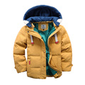 4 colors 2016 winter children boys down jacket coat fashion hooded thick solid warm coat boy