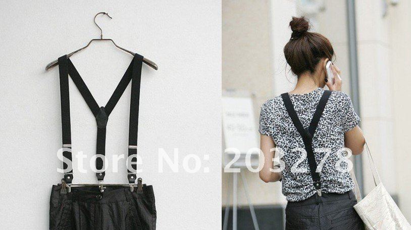 free shipping Wholesale - Y-back Suspenders Clip-on Adjustable Unisex Pants 100pcs/lots
