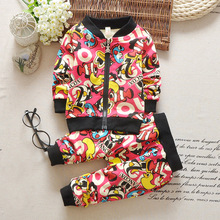 2016 Baby Boy Girl Clothes, 2pcs Children Cartoon Clothing Set Hoody Coat+Pants, Toddler Tracksuits For Boys Girls