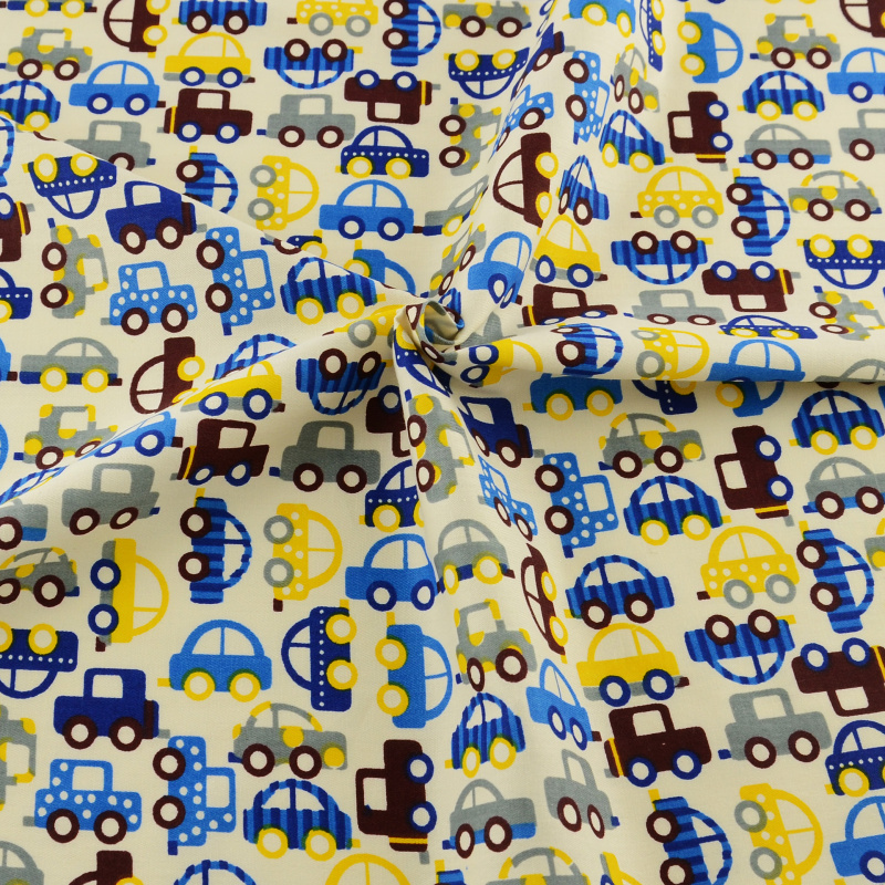 50cmx160cm/piece cotton fabric twill car pattern for Patchwork Quilting bedding clothing sewing tilda tecido telas scrapbooking