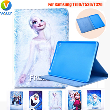 Frozen Paint PU Cover Case for Samsung Galaxy Tab T700 T530 T320 Anti Dust Cover Coque