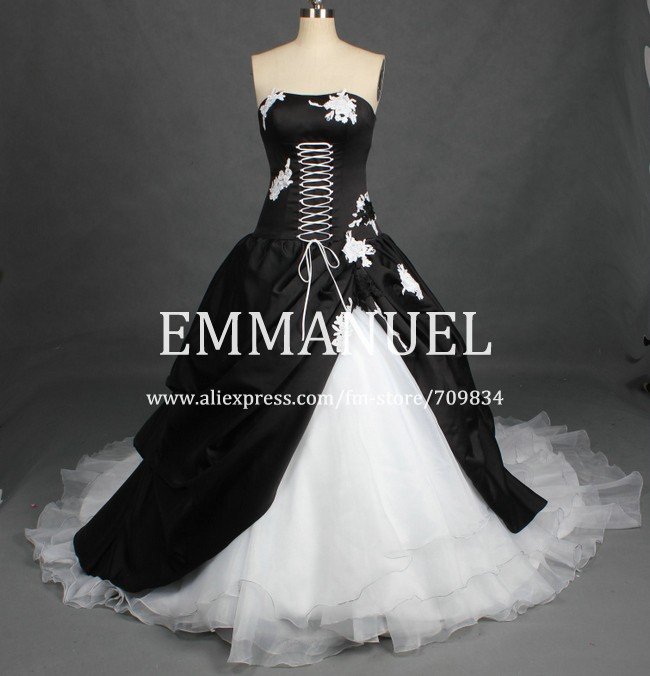 White And Black Ball Gown Wedding Dresses – images free download