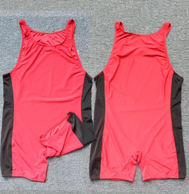 Men Leotards Swim Suit One piece Swimwear Athlete Suit Gym Wrestling