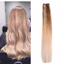 Full Shine Stropez Balayage Hair Extensions Clip in Straight Human Hair Extensions Ombre Blonde Brazilian Hair With Lace 9pcs
