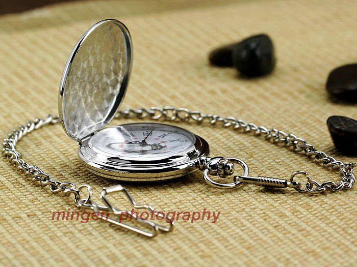 Free shipping,Fashion Leisure necklace Pocket watch,Smooth Round Vintage quartz watch,Silver (S199),watch Paper box packing