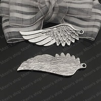 (24283)Fashion Jewelry Findings,Accessories,charm,pendant,Alloy Antique Silver 54*22MM Wing 10PCS