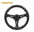 TRAPLY 2016 New Style Nard Carbon Fiber Yellow Stitch Steering Wheel For Racing Car 350MM fashion