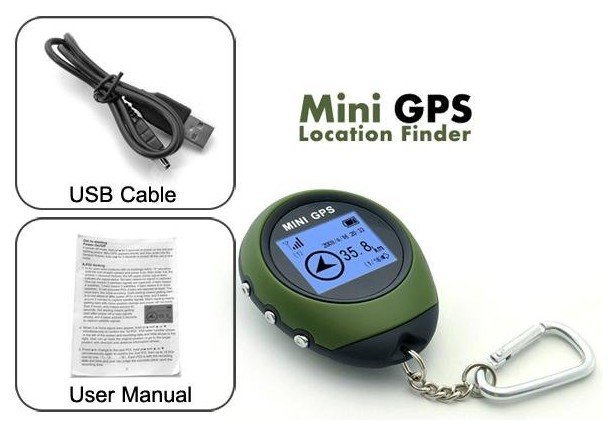 FREE SHIPPING! GPS Receiver + Location Finder Keychain (PG03 Mini GPS) GPS Location Finder/Receiver Keychain (green color))