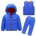 2016 New Children Girls Snowsuit Winter Clothing Down Jackets Set Fashion Hooded Thick cartoon lion Pattern