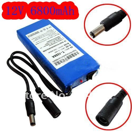 3pcs/lot Super Rechargeable Battery DC 12V 6800mAh For CCTV Supper 12V battery battery pack