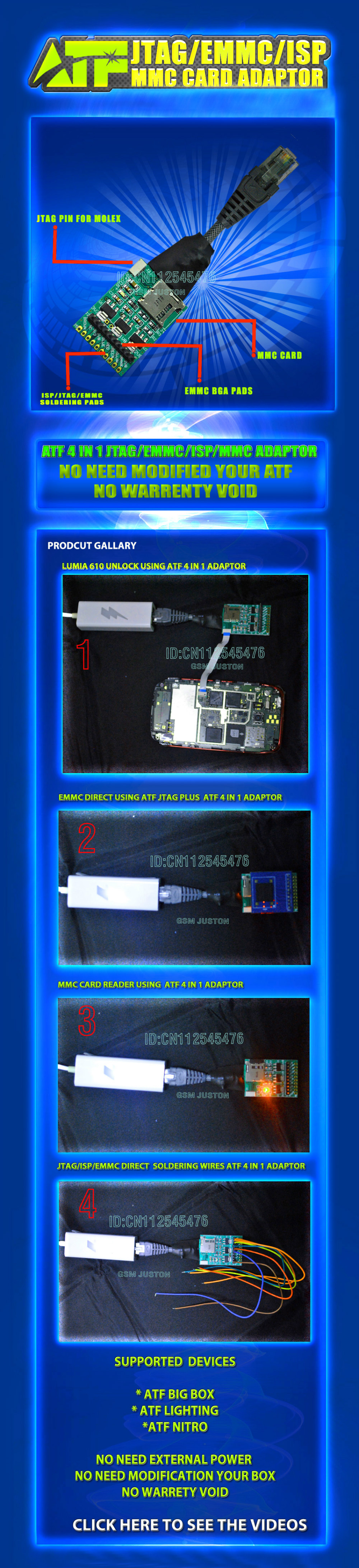 Купить 100% оригинальный продукт АТФ коробка с JTAG/emmc на/исп/ММС АТФ ...