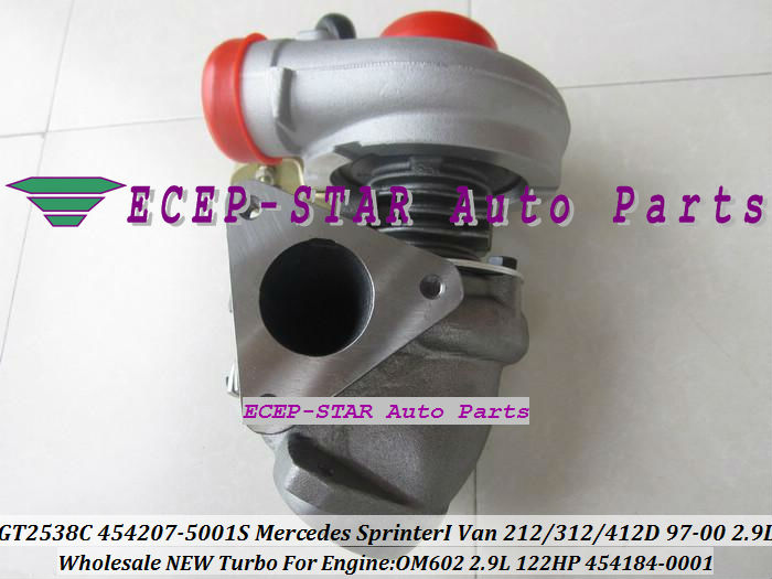 GT2538C 454207-5001S 454184-0001 Turbo For Mercedes Benz Sprinter I Van 212D 312D 412D 1997-00 2.9L OM602 122HP Turbocharger