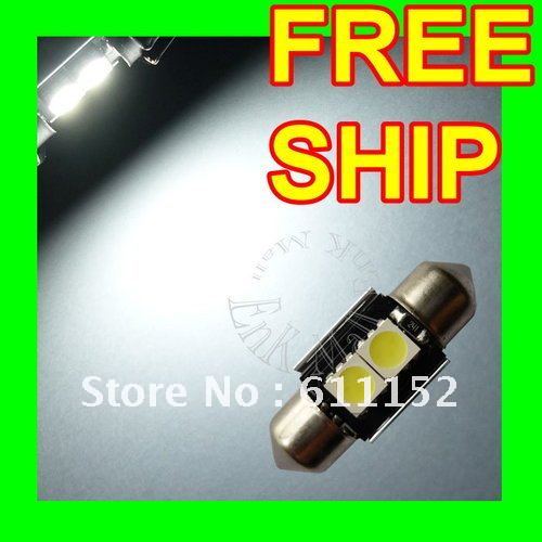 Freeshipping 24months warranty festoon canbus 10pcs/Lot T10 2 SMD 5050 Canbus NO OBC Error Indicator Light Car Interior Lamp