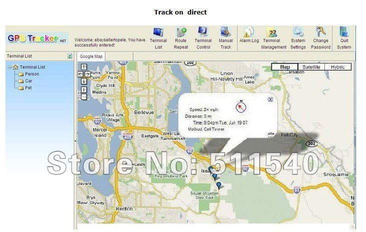 TK102 Vehicle / Car GPS tracker 102 three bands GPS tracking system