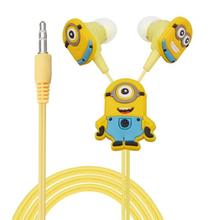 50pcs/lot Despicable Me Minions Cartoon Cute In-ear Earphone 3.5 mm Jack Headphone Headset for Mobile Phone MP3 CD Player iPod