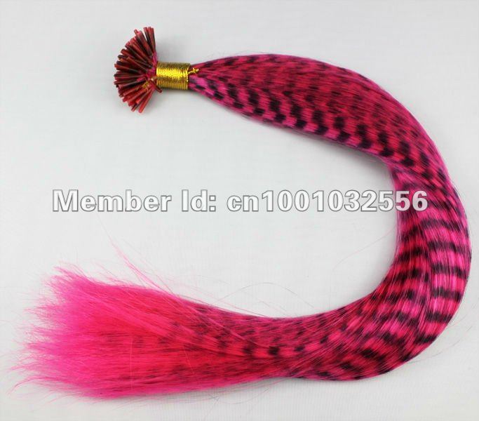 18\'\' long 100strands i tipped wholesale feather hair extensions Straight deep pink