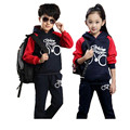 Brand Kids Girl Set 2016 Fall spring Clothes Full Sleeve Sport Suit Children Boy Hooded Sweatshirt