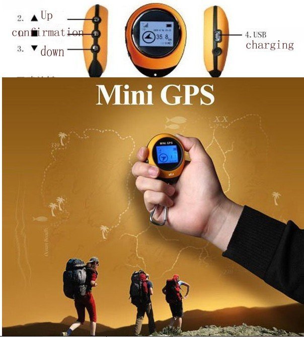 FREE SHIPPING! 1.5 inch MINI GPS Tracker, Portable Handheld GPS,Outdoors Snow Gear GPS For All Over The World