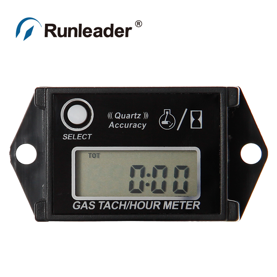 Runleader tach Hour Meter Tachometer For Gas Engine 2/4 Stroke generaor