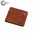 Fashion Leisure Retro Men Wallet W145 Zipper PU Leather Male Purse Ultra thin Short Cardholder Fashion