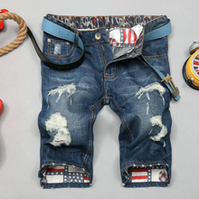 Men Shorts Jeans Denim Famous Brand Hole Washed Dsq Skinny Shorts Disel Whisker Homme Biker Straight Print Pants