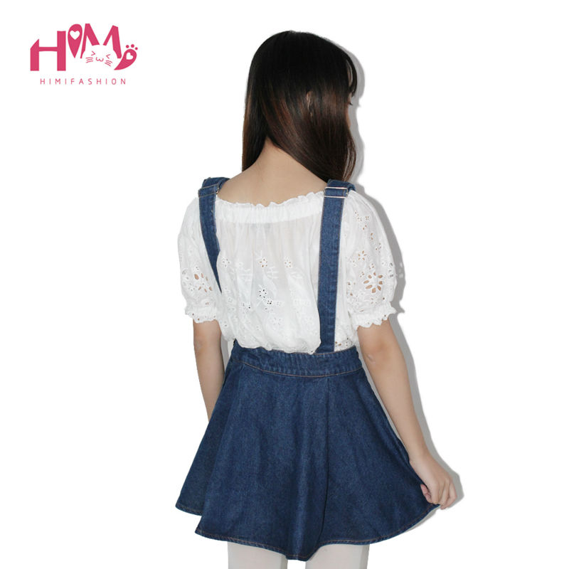 Vivi Japan Sstrap School Denim Dress For Ladies Dark Blue Removable Summer Detachable Student Overalls Dress Women Kawaii Cloth 11