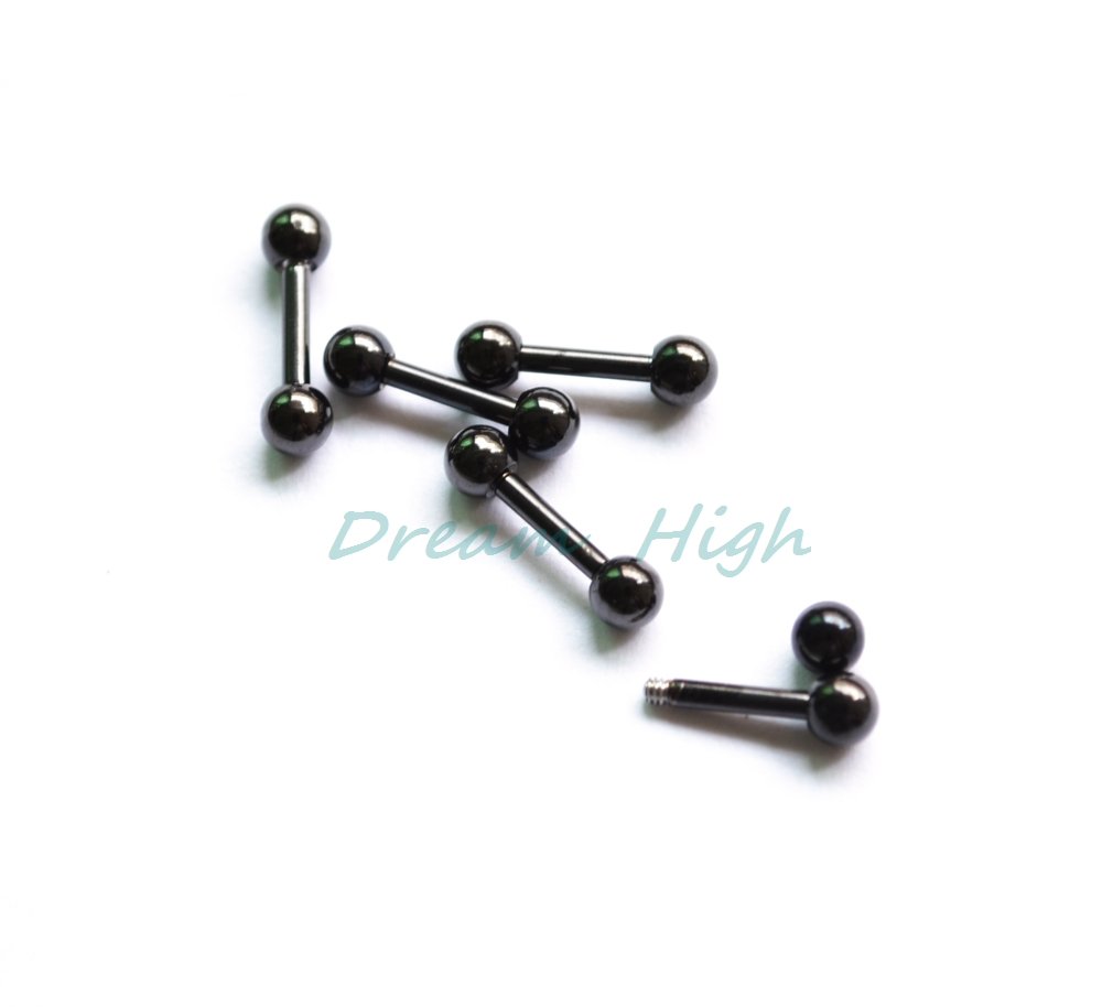 Ear Piercing Earring Stud Black Dumbbell Ring Anium 316l Ear Piercing Earring Stud Black Dumbbell Ring Anium 316l Surgical Steel Fashion Jewelry Christmas Gift 16g Hot In Body From