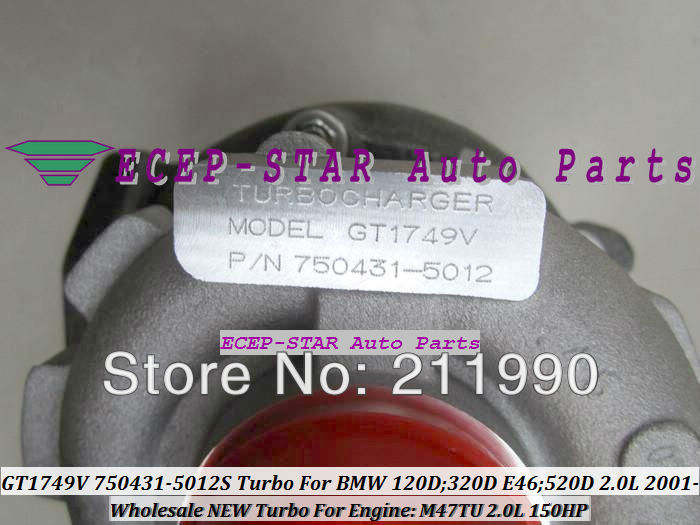 GT1749V 750431-5012S 750431-5009S 750431 Turbo Turbine Turbocharger For BMW 120D 320D E46 520D 2.0L 2001- M47TU 150HP (1)