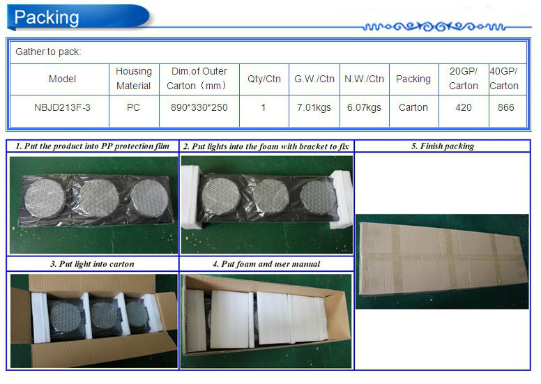 NBJD213F-3 L bracket 200mm 3lights packing