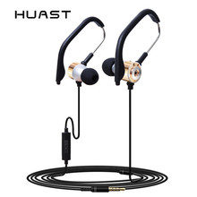 Huast Removable In-ear / Ear Hook Metal Stereo Earphone Hifi Earbuds Ear phones Bass Headset with mic for Phone MP3 free ship