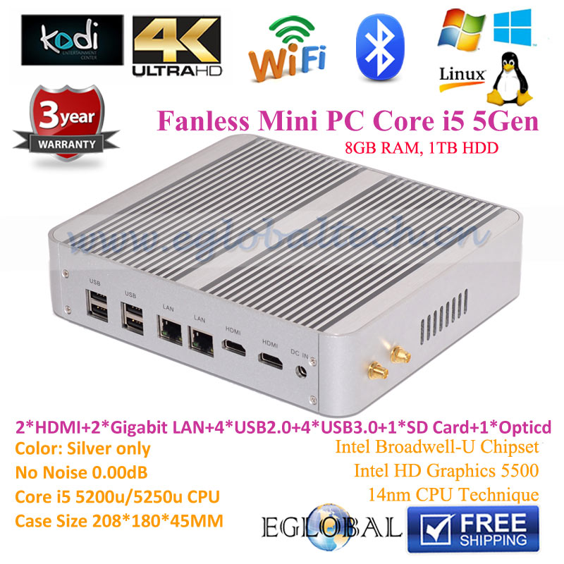 Eglobal Intel Core i5 5257U  - 12   ITX  Windows Linux Ubuntu HTPC  8  RAM 1  HDD