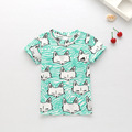 Retail 2016 summer new boys girls fox cat print t shirt children clothing T shirts for