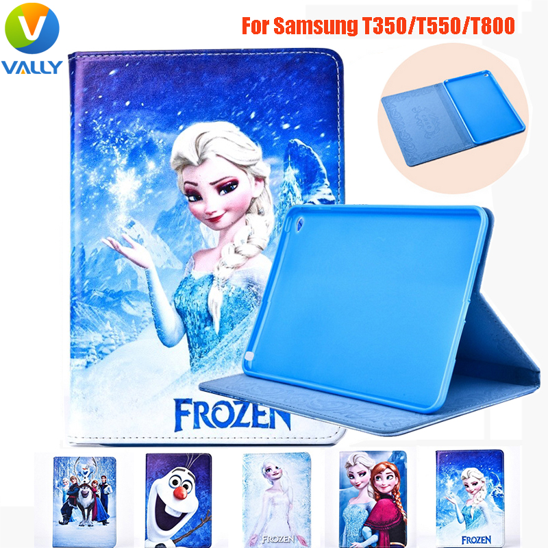 Frozen Paint PU Cover Case for Samsung Galaxy Tab T350 T550 T800 Anti Dust Cover Coque