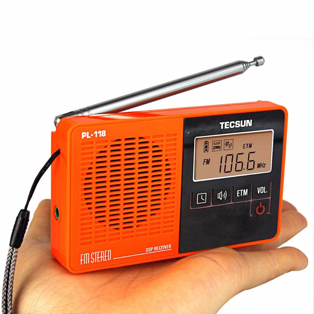 TECSUN PL-118 Mini DSP FM Stereo Radio ETM Alarm Clock Sleep Timer Receiver Orange Radio Y4142O TECSUN PL-118 Mini DSP FM Stereo Radio ETM Alarm Clock Sleep Timer Receiver Orange Radio Y4142O