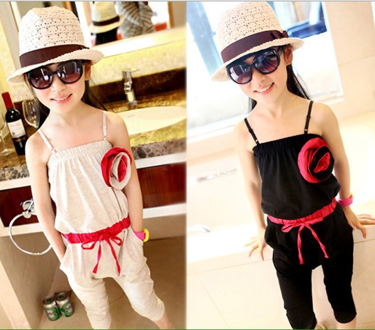 Promotion new fashion soft girl\'s flower suspender overalls with strips sexy children summer jumpsuit 4pcslot (22).jpg