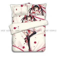 Best quality 3D printed anime bed sheets Christmas for Tokisaki Kurumi Date a live