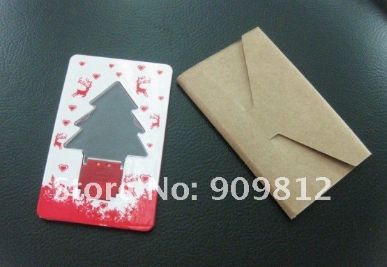 Free Shipping LED Christmas tree card light, Night light, Thin card wallets Lights, Pocket Light 25g 200pcs/lot