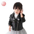 2016 Spring High Quality PU Leather Jacket Jacket Coat Baby girl Clothes Kids Clothes Casual Outerwear