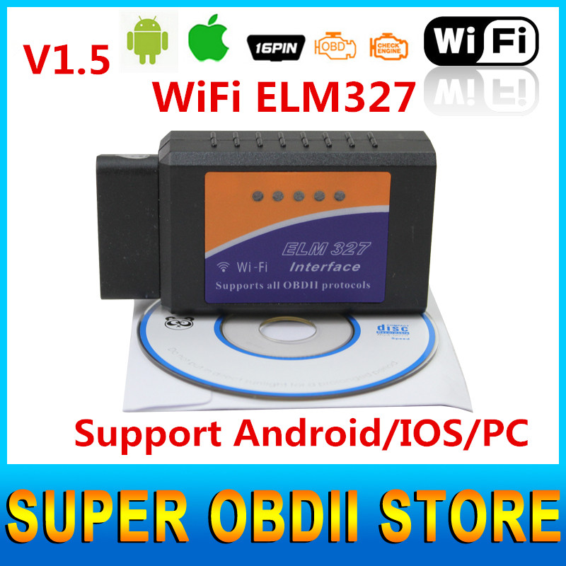2016  V1.5 wi-fi ELM327 OBD2  can-bus  ELM 327 OBD II   OBDII  OBD2  