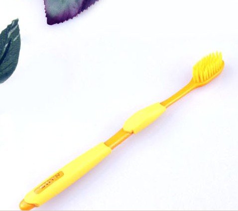 retail wholesale free shipping 88pcs/lot yellow nano bamboo Anion Charcoal health dual adult toothbrush high quality 4pcs/pack