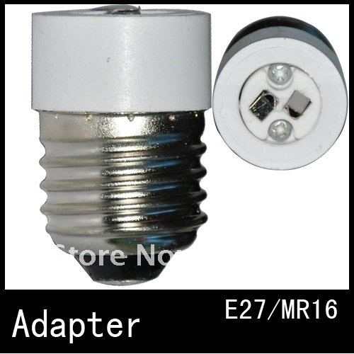 50pcs/lot Good Quality E27 to MR16 Light Lamp Base Adapter Socket Converter Plastic White Best Price For Sample free shipping